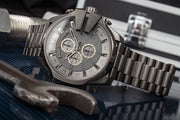  Shop Authentic Diesel Mega Chief Chronograph Grey Dial Gunmetal Men's Watch - DZ4282 - Luxxuri