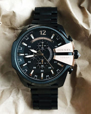  Shop Authentic Diesel Mega Chief Black Dial Black Steel Strap Watch For Men - DZ4309 - Luxxuri