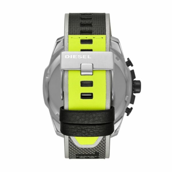  Shop Authentic Diesel Mega Chief Quartz Black Dial Grey Leather Strap Watch For Men - DZ4523 - Luxxuri