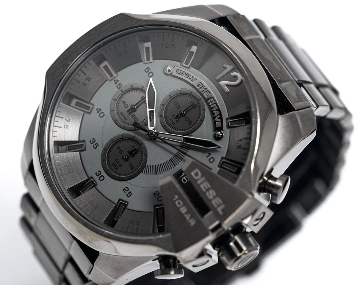  Shop Authentic Diesel Mega Chief Chronograph Grey Dial Gunmetal Men's Watch - DZ4282 - Luxxuri