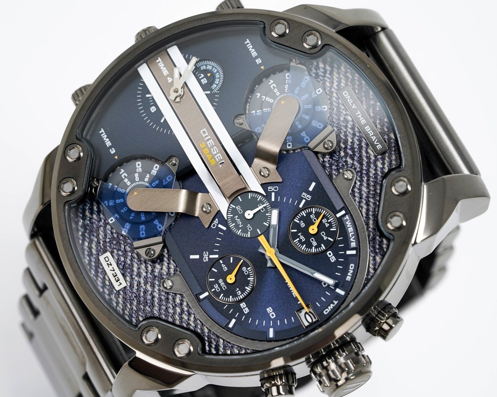  Shop Authentic Diesel Big Daddy 2.0 Blue Dial Grey Stainless Strap Watch For Men - DZ7331 - Luxxuri