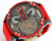  Shop Authentic Diesel Mr Daddy 2.0 Chronograph Grey Dial Red Rubber Strap Watch For Men - DZ7430 - Luxxuri