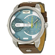  Shop Authentic Diesel Mini Daddy LIght Blue Dial Brown Leather Strap Watch For Men - DZ7321 - Luxxuri