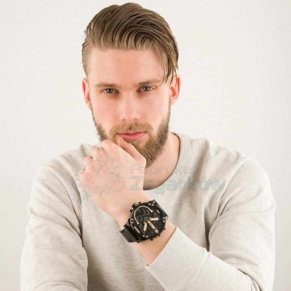  Shop Authentic Diesel Mr. Daddy 2.0 Black Dial Black Steel Strap Watch For Men - DZ7435 - Luxxuri