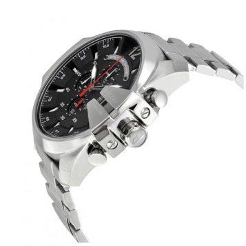  Shop Authentic Diesel Mega Chief Chronograph Black Dial Silver Steel Strap Watch For Men - DZ4308 - Luxxuri