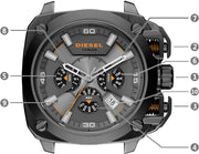  Shop Authentic Diesel BAMF Chronograph Gray Dial Gray Steel Strap Watch For Men - DZ7344 - Luxxuri