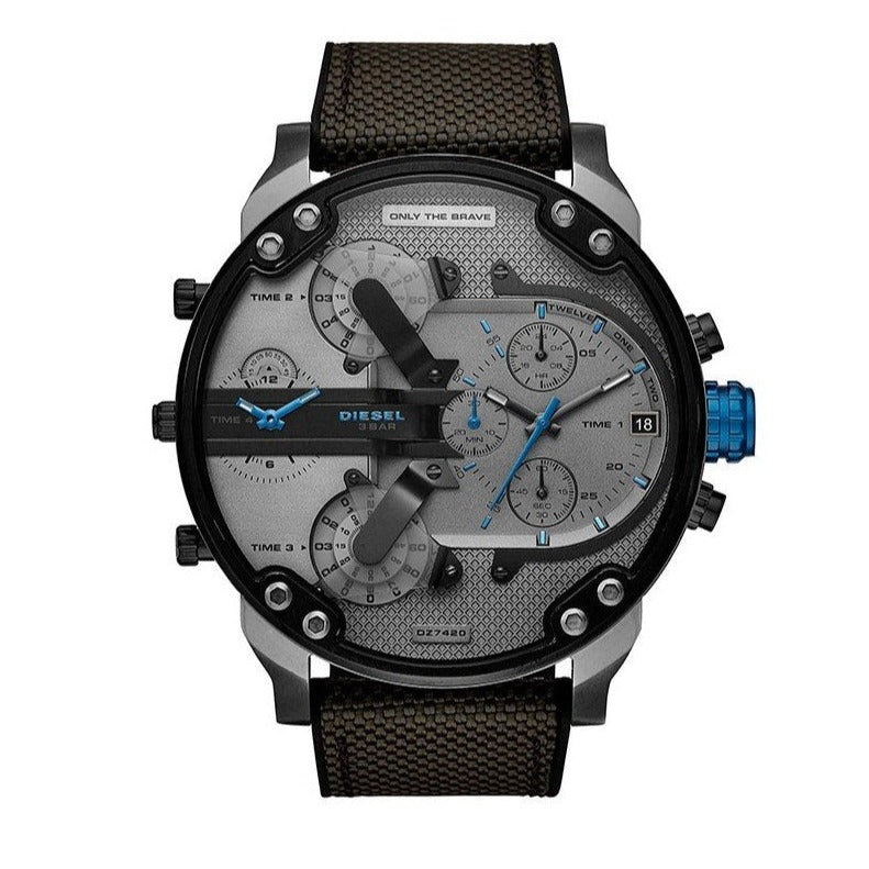  Shop Authentic Diesel Mr Daddy 2.0 Chronograph Grey Dial Black Nylon Strap Watch For Men - DZ7420 - Luxxuri