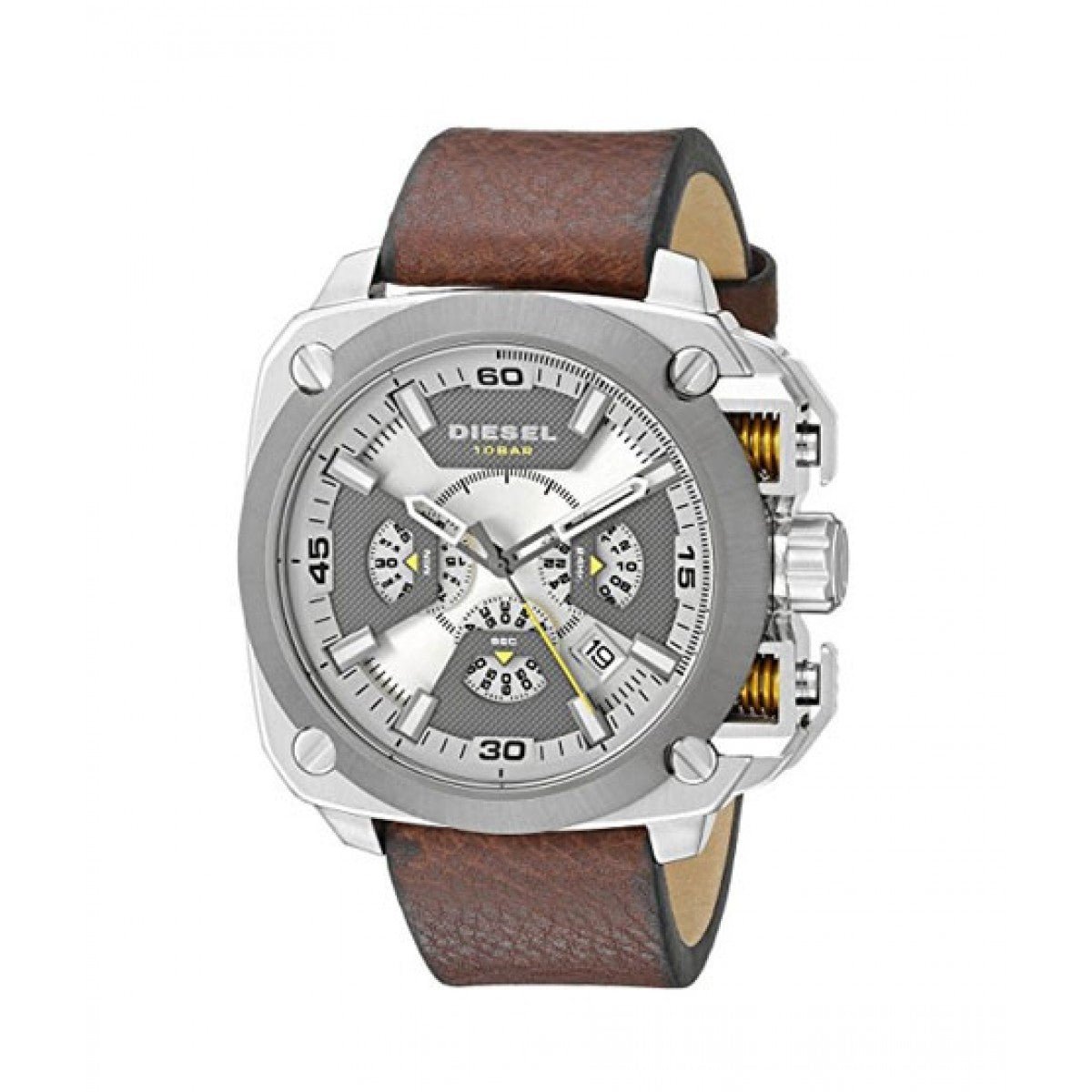  Shop Authentic Diesel BAMF Chronograph Beige Dial Brown Leather Strap Watch For Men - DZ7343 - Luxxuri