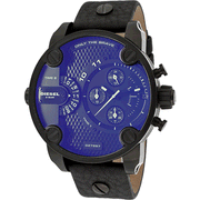  Shop Authentic Diesel Little Daddy Blue Dial Black Leather Strap Watch For Men - DZ7257 - Luxxuri