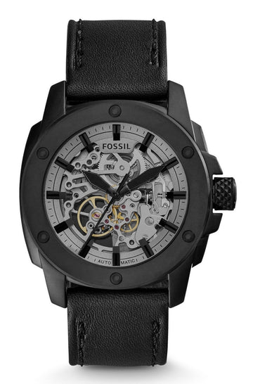  Shop Authentic Fossil Modern Machine Automatic Skeleton Grey Dial Black Steel Strap Watch for Men - ME3134 - Luxxuri