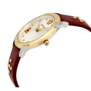  Shop Authentic Versace Audrey Quartz Silver Dial Red Leather Strap Watch for Women - VELR00219 - Luxxuri