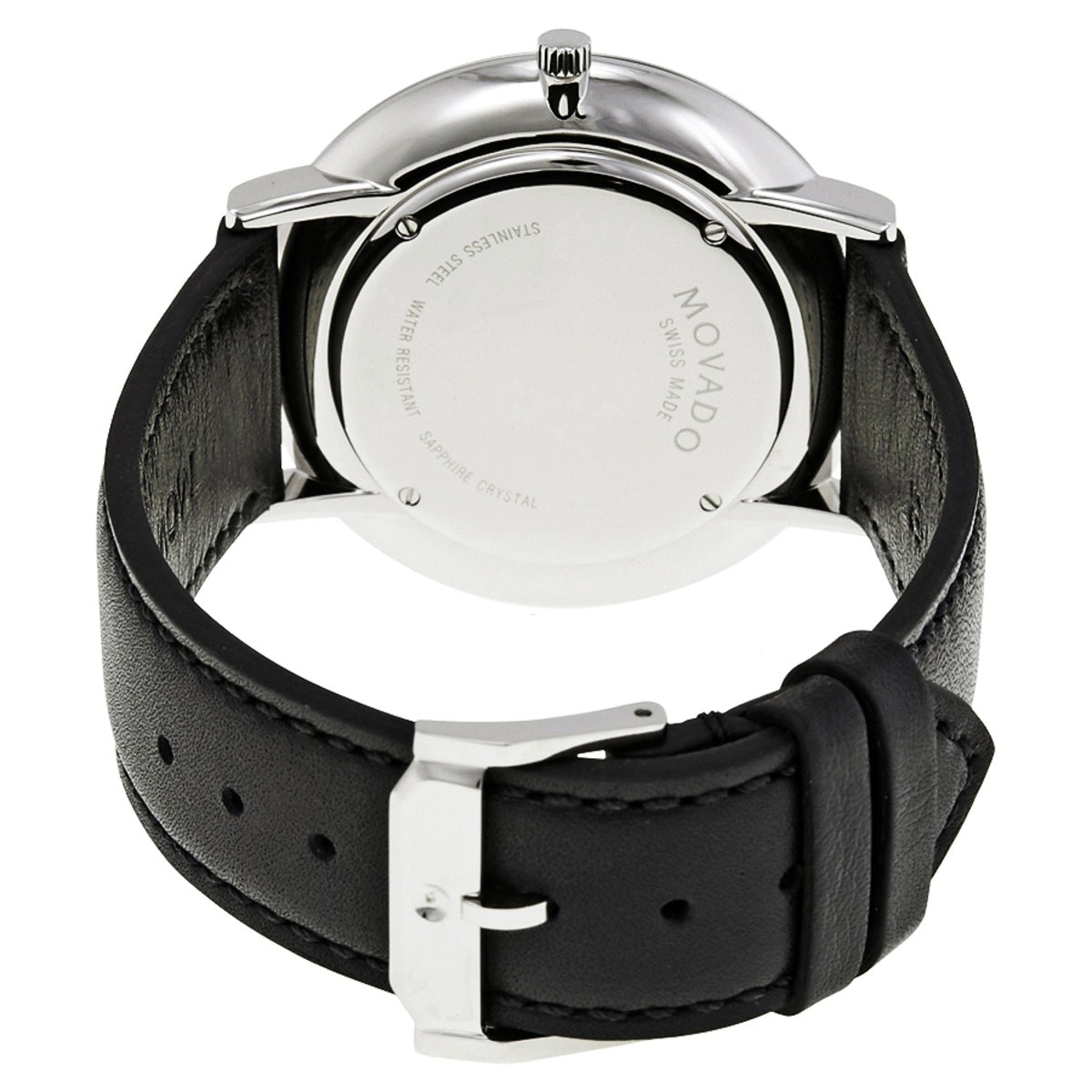  Shop Authentic Movado Ultra Slim Black Dial Black Leather Strap Watch For Men - 0607086 - Luxxuri