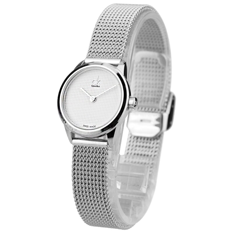  Shop Authentic Calvin Klein Minimal White Dial Silver Mesh Bracelet Watch for Women - K3M2312Y - Luxxuri