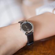  Shop Authentic Calvin Klein Minimal Black Dial Black Leather Strap Watch for Women - K3M231CS - Luxxuri