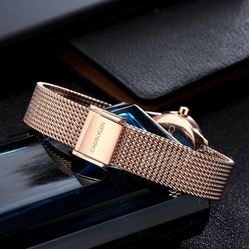  Shop Authentic Calvin Klein Minimal White Dial Rose Gold Mesh Bracelet Watch for Women - K3M23626 - Luxxuri