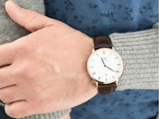  Shop Authentic Daniel Wellington Dapper Bristol White Dial Brown Leather Strap Watch For Men - DW00100086 - Luxxuri
