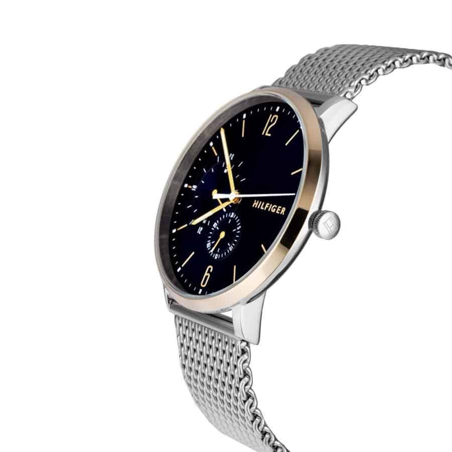  Shop Authentic Tommy Hilfiger Brooklyn Quartz Blue Dial Silver Mesh Bracelet Watch for Men - 1791505 - Luxxuri