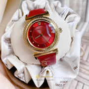 Shop Authentic Versace V-Motif Red Dial Red Leather Strap Watch for Women - VERE00418 - Luxxuri