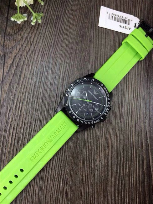  Shop Authentic Emporio Armani Sports Analog Black Dial Green Rubber Strap Watch For Men - AR6115 - Luxxuri