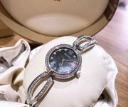  Shop Authentic Bulova Crystal Black Mother of Pearl Dial Silver Steel Strap Watch for Women - 96L224 - Luxxuri