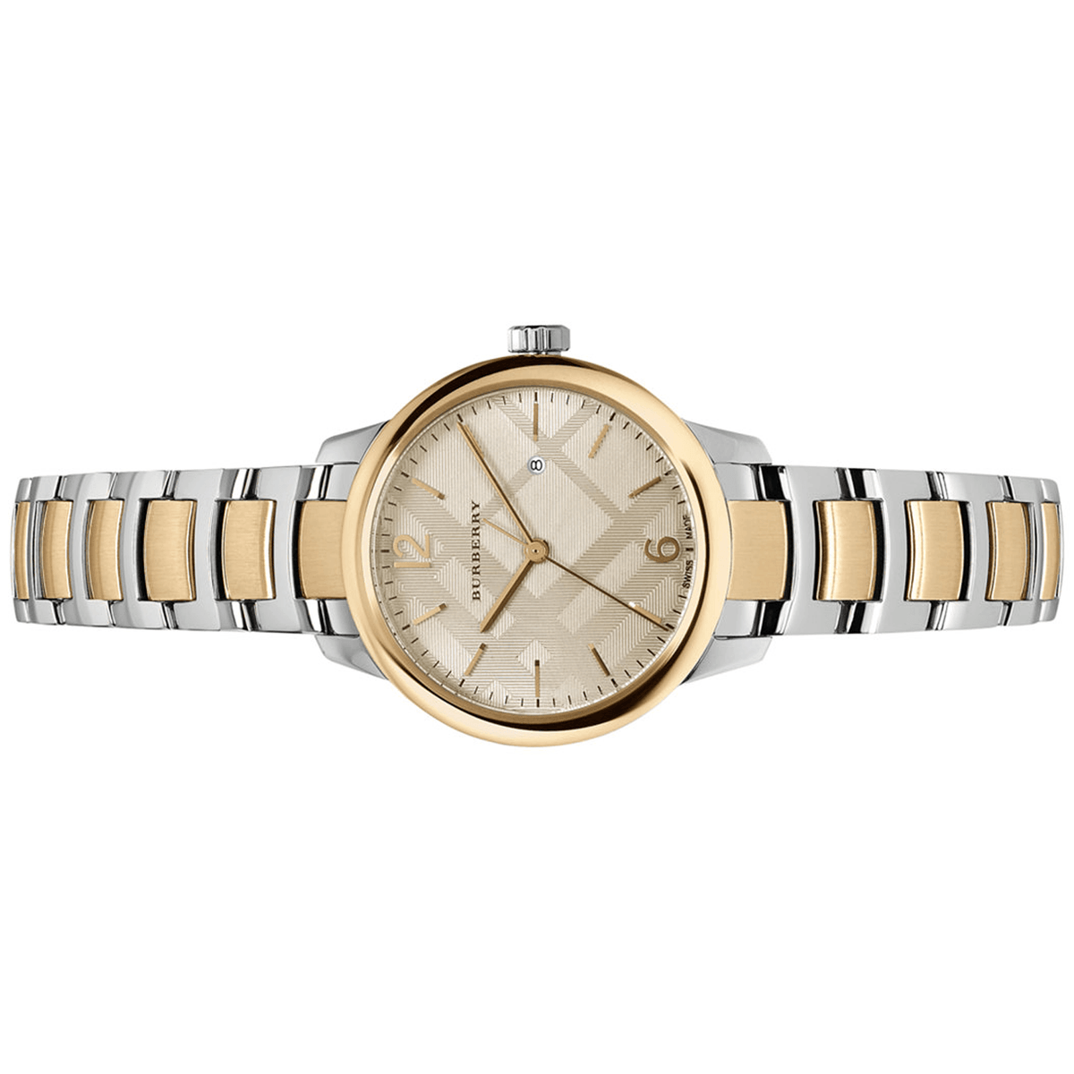  Shop Authentic Burberry The Classic Champagne Gold Dial Two Tone Steel Strap Watch for Women - BU10118 - Luxxuri