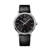  Shop Authentic Calvin Klein Surround Black Dial Black Leather Strap Watch for Men - K3W211C1 - Luxxuri