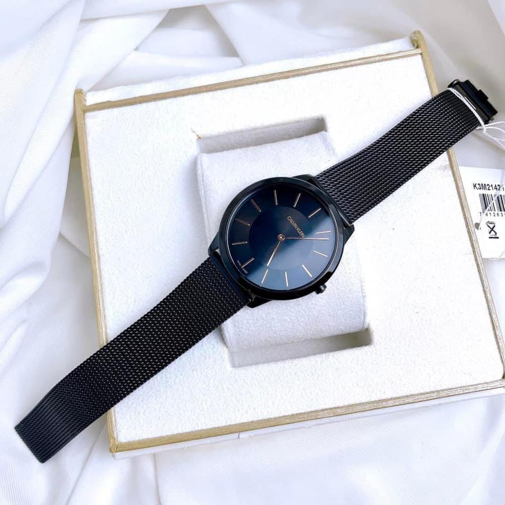  Shop Authentic Calvin Klein Minimal Black Dial Black Mesh Bracelet Watch for Men - K3M21421 - Luxxuri