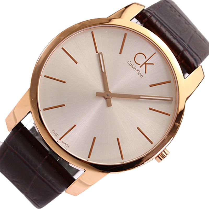  Shop Authentic Calvin Klein City Silver Dial Brown Leather Strap Watch For Men - K2G21629 - Luxxuri