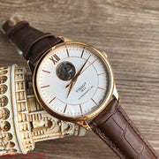 Shop Authentic Tissot Tradition Powermatic 80 Open Heart Silver Dial Brown Leather Strap Watch For Men - T063.907.36.038.00 - Luxxuri