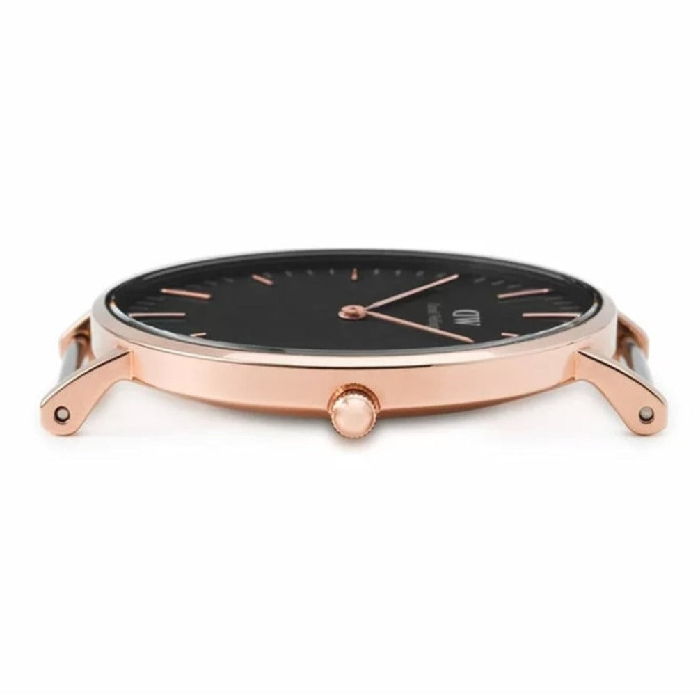  Shop Authentic Daniel Wellington Classic Reading Black Dial Black Leather Strap Watch For Women - DW00100141 - Luxxuri
