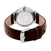  Shop Authentic Daniel Wellington Dapper Bristol White Dial Brown Leather Strap Watch For Women - DW00100090 - Luxxuri