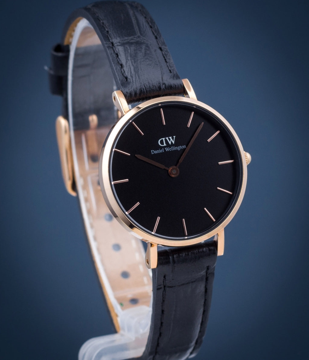  Shop Authentic Daniel Wellington Classic Petite Reading Black Dial Black Leather Strap Watch For Women - DW00100223 - Luxxuri