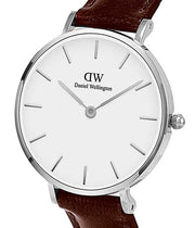  Shop Authentic Daniel Wellington Petite White Dial Brown Leather Strap Watch For Women - DW00100243 - Luxxuri