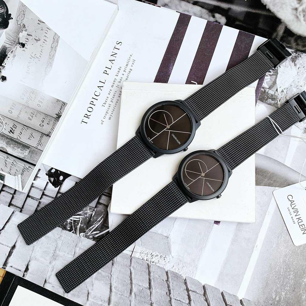  Shop Authentic Calvin Klein Minimal Black Dial Black Mesh Bracelet Watch for Women - K3M5245X - Luxxuri