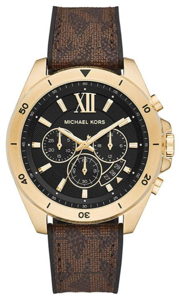  Shop Authentic Michael Kors Brecken Chronograph Black Dial Brown Leather Strap Watch For Men - MK8849 - Luxxuri