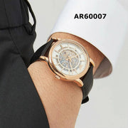  Shop Authentic Emporio Armani Luigi Skeleton Silver Dial Black Leather Strap Watch For Men - AR60007 - Luxxuri