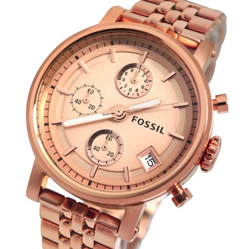  Shop Authentic Fossil Boyfriend Chronograph Rose Gold Dial Rose Gold Steel Strap Watch for Women - ES3380 - Luxxuri