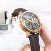  Shop Authentic Fossil Boyfriend Automatic Skeleton Grey Dial Grey Leather Strap Watch for Women - ME3089 - Luxxuri