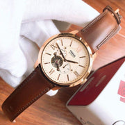  Shop Authentic Fossil Townsman Beige Dial Brown Leather Strap Watch for Men - ME3105 - Luxxuri