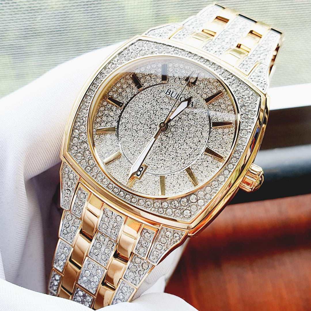  Shop Authentic Bulova Phantom Crystal Silver Dial Two Tone Steel Strap Watch for Men - 98B323 - Luxxuri