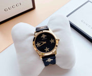  Shop Authentic Gucci G-Timeless Black Dial Black Leather Strap Watch For Women - YA1264055 - Luxxuri