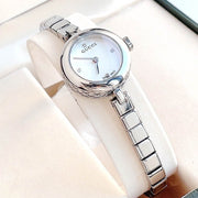  Shop Authentic Gucci Diamantissima Quartz Diamonds White Dial Silver Steel Strap Watch For Women - YA141503 - Luxxuri