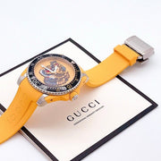  Shop Authentic Gucci Dive Tiger Yellow Dial Yellow Rubber Strap Watch For Men - YA136317 - Luxxuri