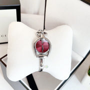 Shop Authentic Gucci Horsebit Quartz Red Dial Silver Steel Strap Watch For Women - YA139502 - Luxxuri