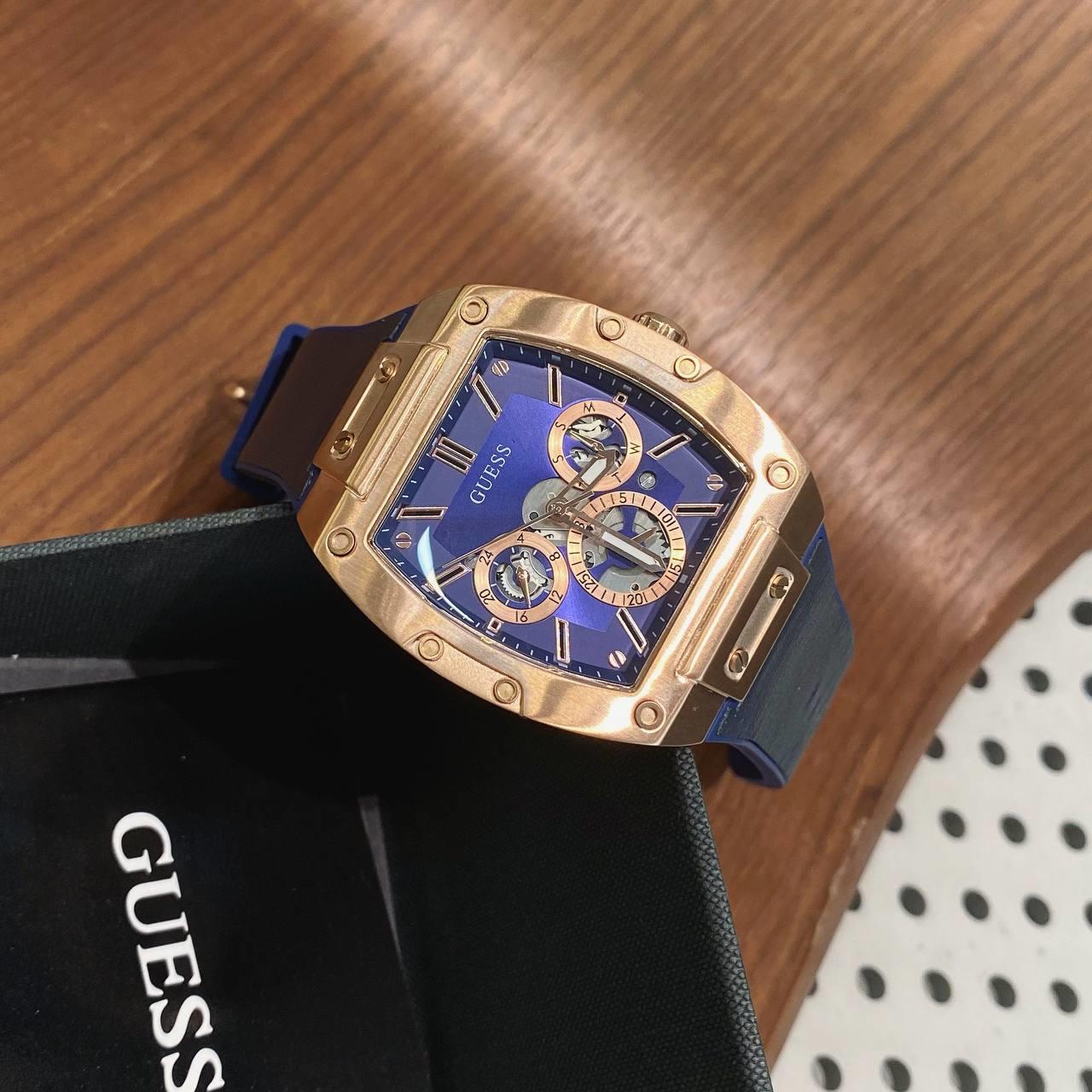  Shop Authentic Guess Phoenix Multifunction Blue Dial Blue Rubber Strap Watch for Men - GW0202G4 - Luxxuri