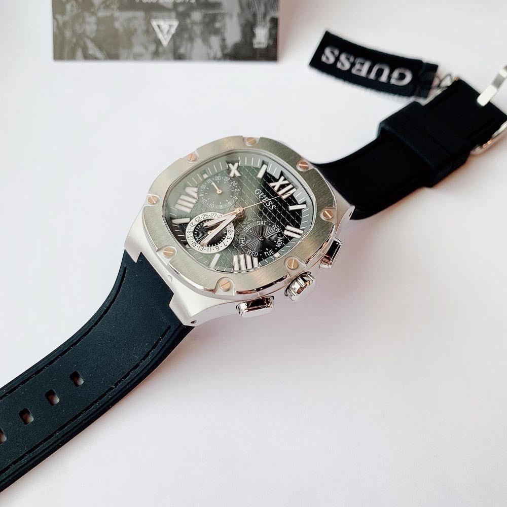  Shop Authentic Guess Headline Chronograph Grey Dial Black Rubber Strap Watch for Men - GW0571G1 - Luxxuri