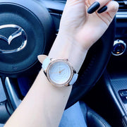  Shop Authentic Guess Mini Rose Diamonds White Dial White Leather Strap Watch For Women - U85142l3 - Luxxuri