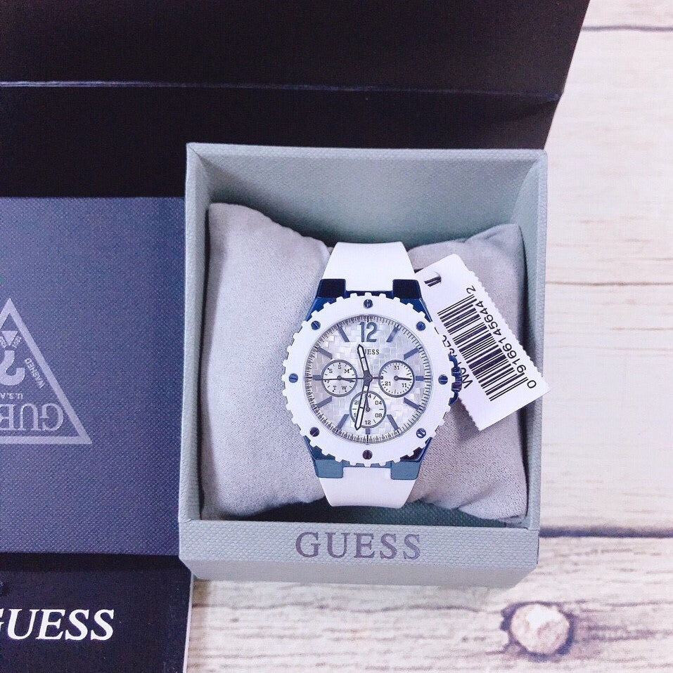  Shop Authentic Guess Overdrive Chronograph White Dial White Rubber Strap Watch for Women - W0149L6 - Luxxuri