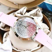  Shop Authentic Guess Crush Crystals Silver Dial Pink Rubber Strap Watch for Women - W1223L1 - Luxxuri