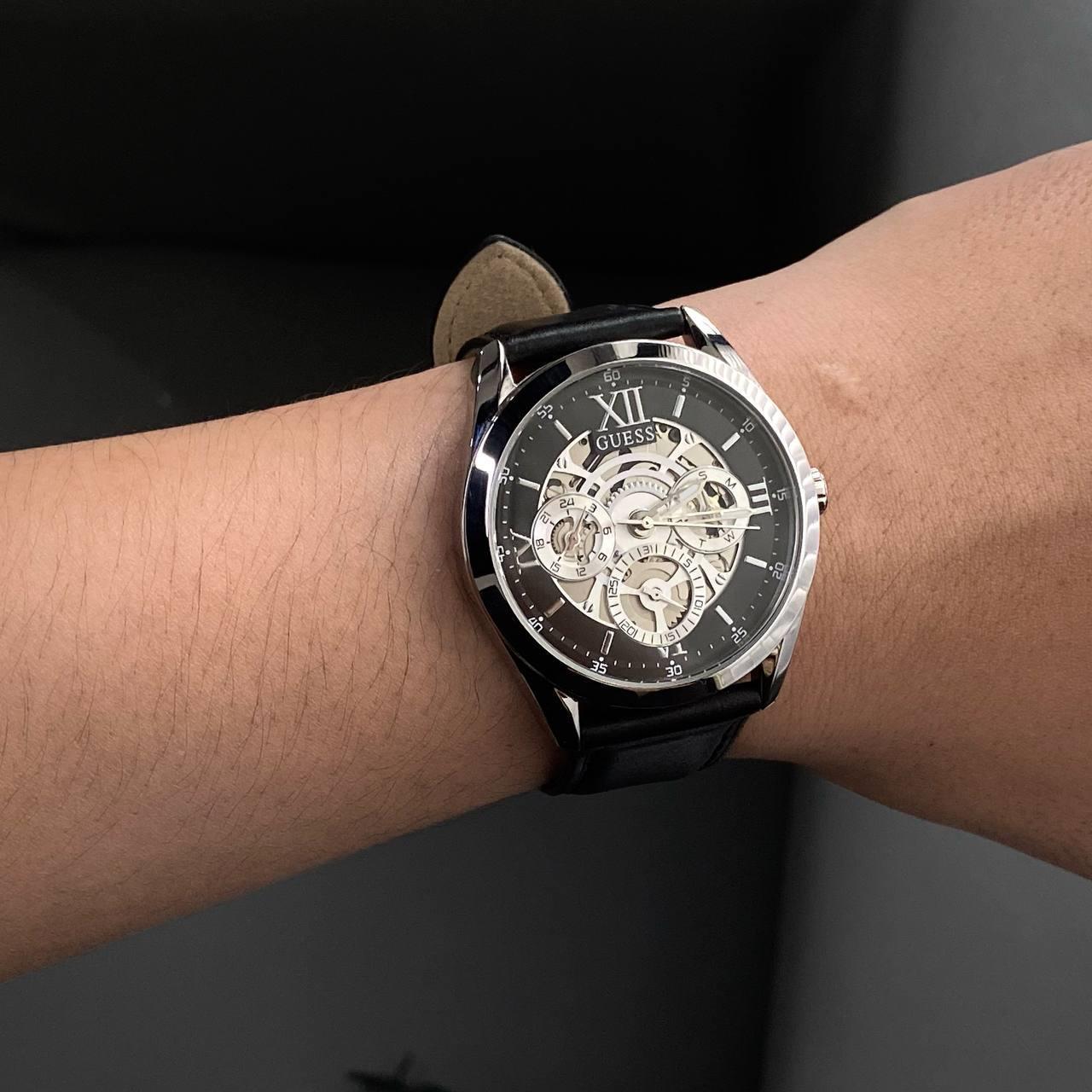  Shop Authentic Guess Tailor Multifunction Black Dial Black Leather Strap Watch for Men - GW0389G1 - Luxxuri